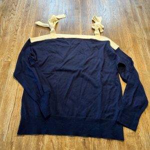 J Crew Tie shoulder knit sweater